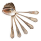 Art Nouveau silver plated metal soup spoons