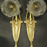 Pair of wall lamps period Art Deco style