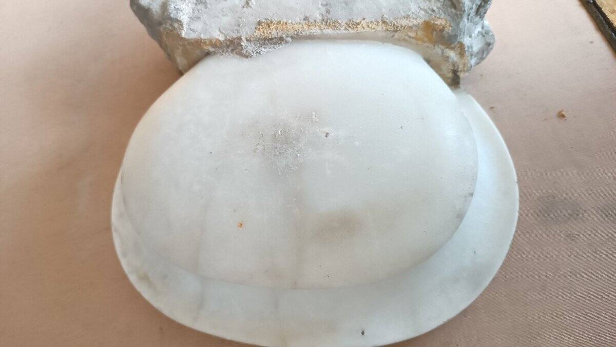 Antique holy water font in Italian Baroque marble