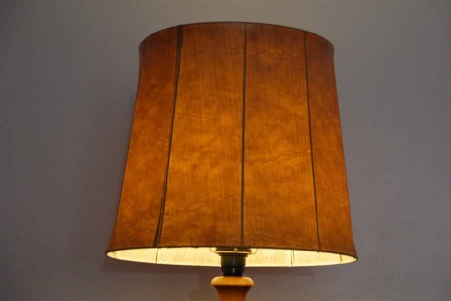 Large vintage wooden lamp 1970
