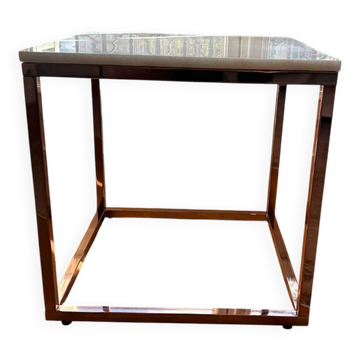 Side table NV Gallery in white marble and copper metal.