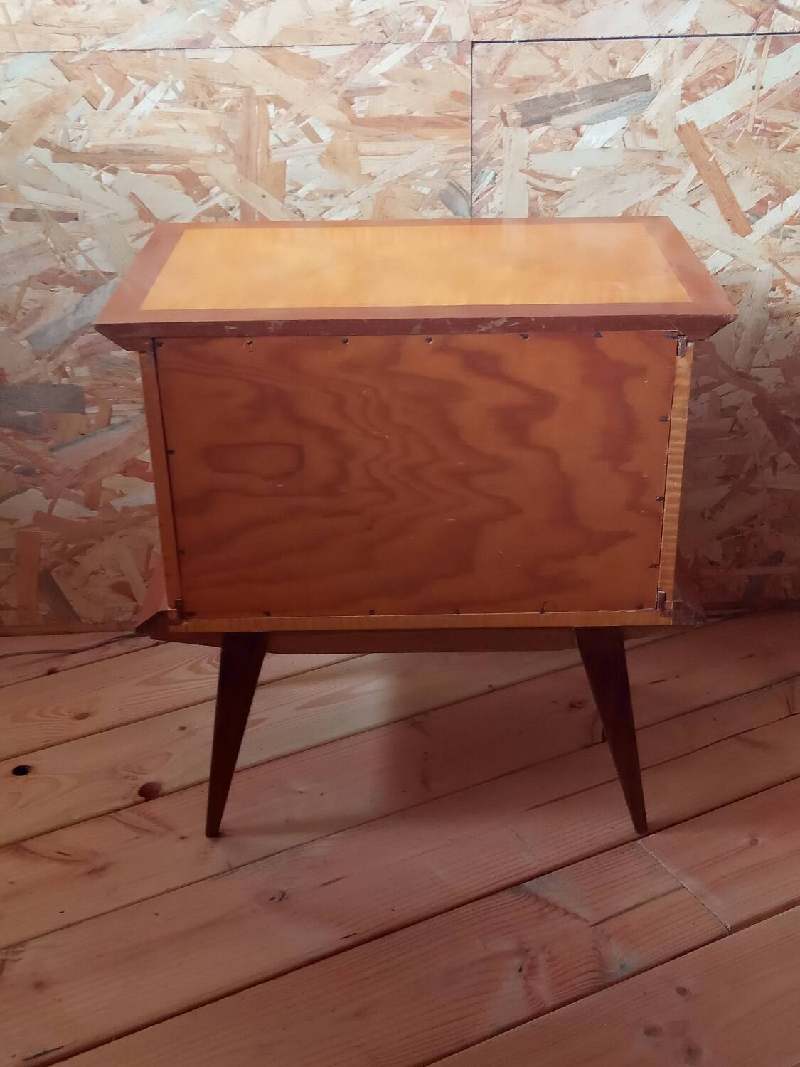 Bedside table with compass feet, 1950s