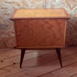 Bedside table with compass feet, 1950s