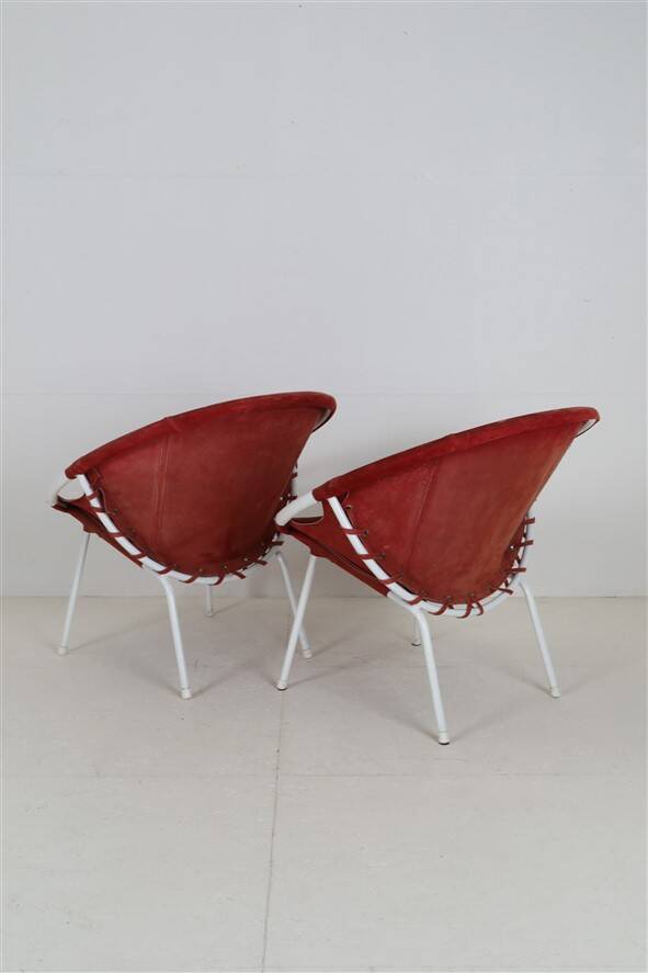 Set of 2 Lusch Balloon Chairs / suede armchairs / cocktail chairs / Mid Century Modern Design / 1960s