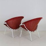 Set of 2 Lusch Balloon Chairs / suede armchairs / cocktail chairs / Mid Century Modern Design / 1960s