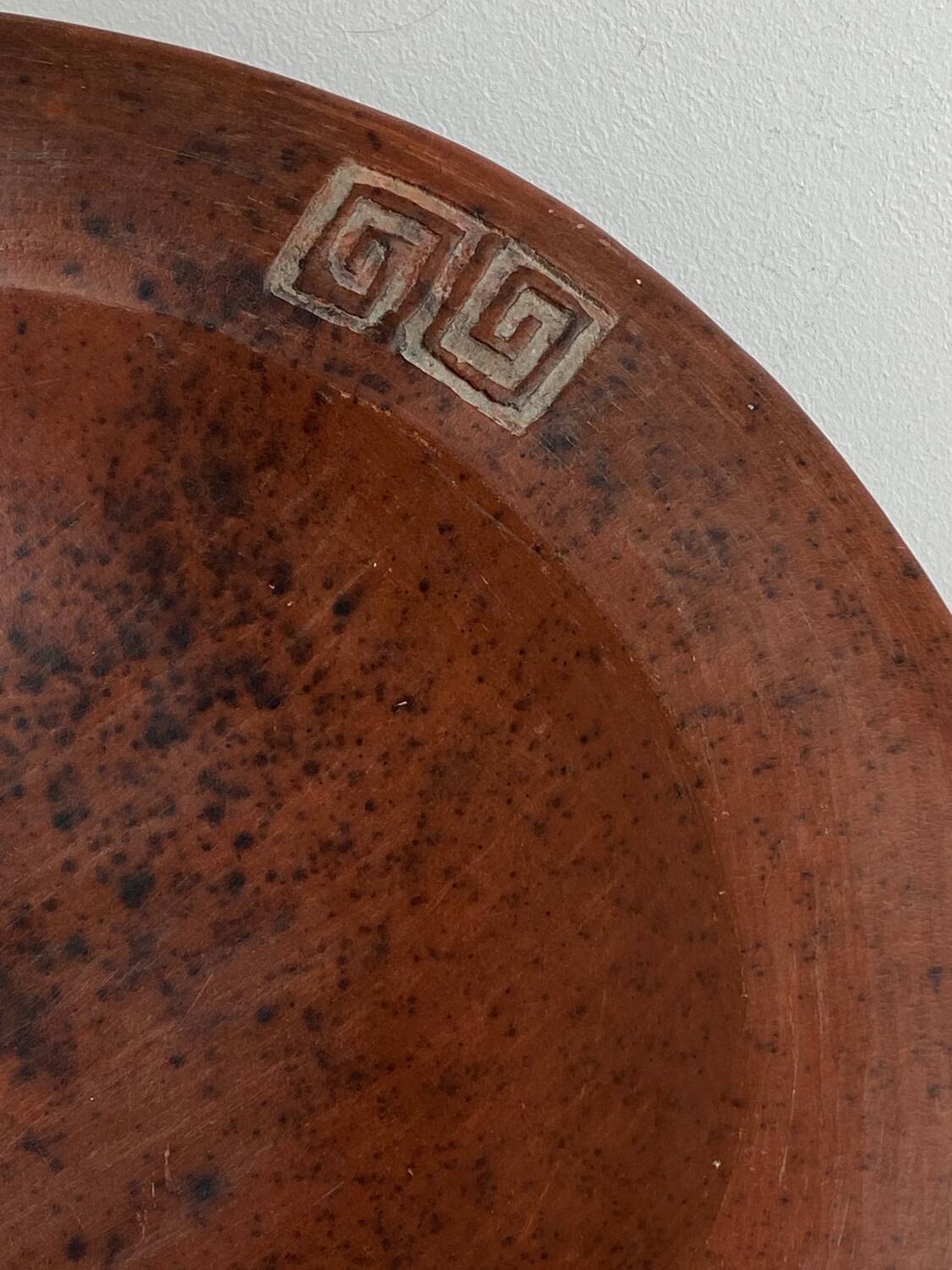 Large glazed terracotta salad bowl