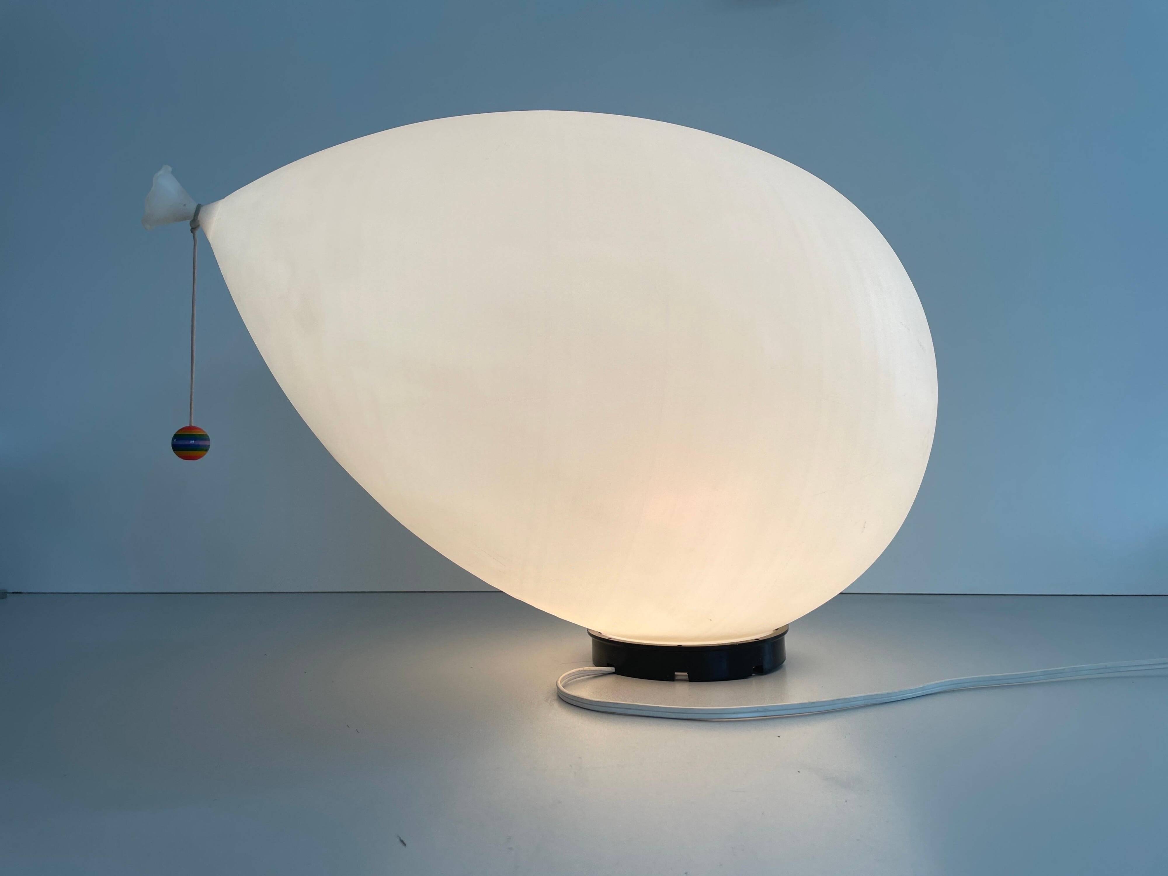 Large white plastic balloon wall light by Yves Christin for BILUMEN, 1970s, Italy.