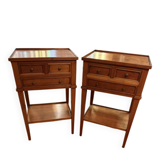 Pair of cherry wood bedside tables