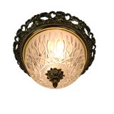 Massif - Style Hollywood Regency - laiton - verre - années 1970