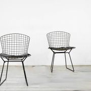 Pair Of Bertoia Chairs In Black Steel By Harry Bertoia, 1970s