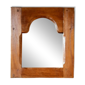 Miroir brutaliste en bois 1960