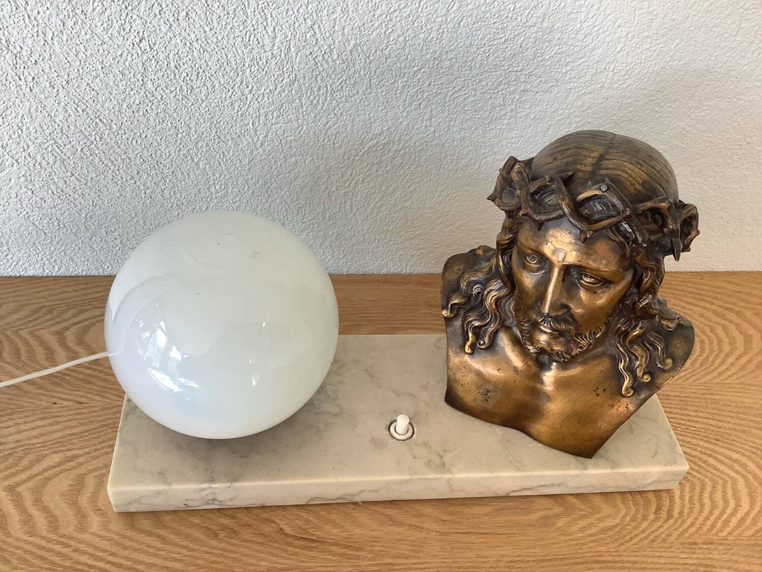 Christ bronze lamp signed L. Artaux