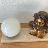 Lampe  bronze Christ signé L. Artaux