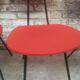Lot of 6 red chairs in faux leather metal compass feet