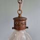 Art Deco Holophane pendant light in clear grooved glass, 1920-30