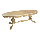Table basse en bronze et marbre années 1960