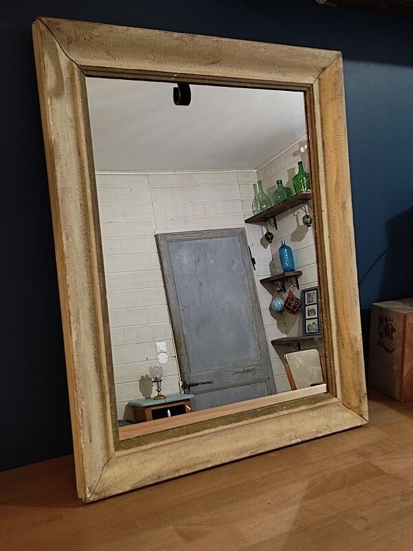 Mirror patinated wood frame gilded