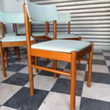 Set of 10 Baumann chairs in aqua green