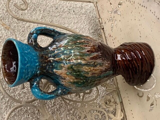 Amphora vase in slurry, glazed ceramic style vallauris vintage