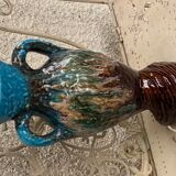 Amphora vase in slurry, glazed ceramic style vallauris vintage
