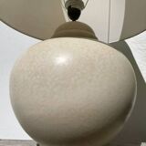 Large lamp signed Kostka vintage beige ceramic sphere