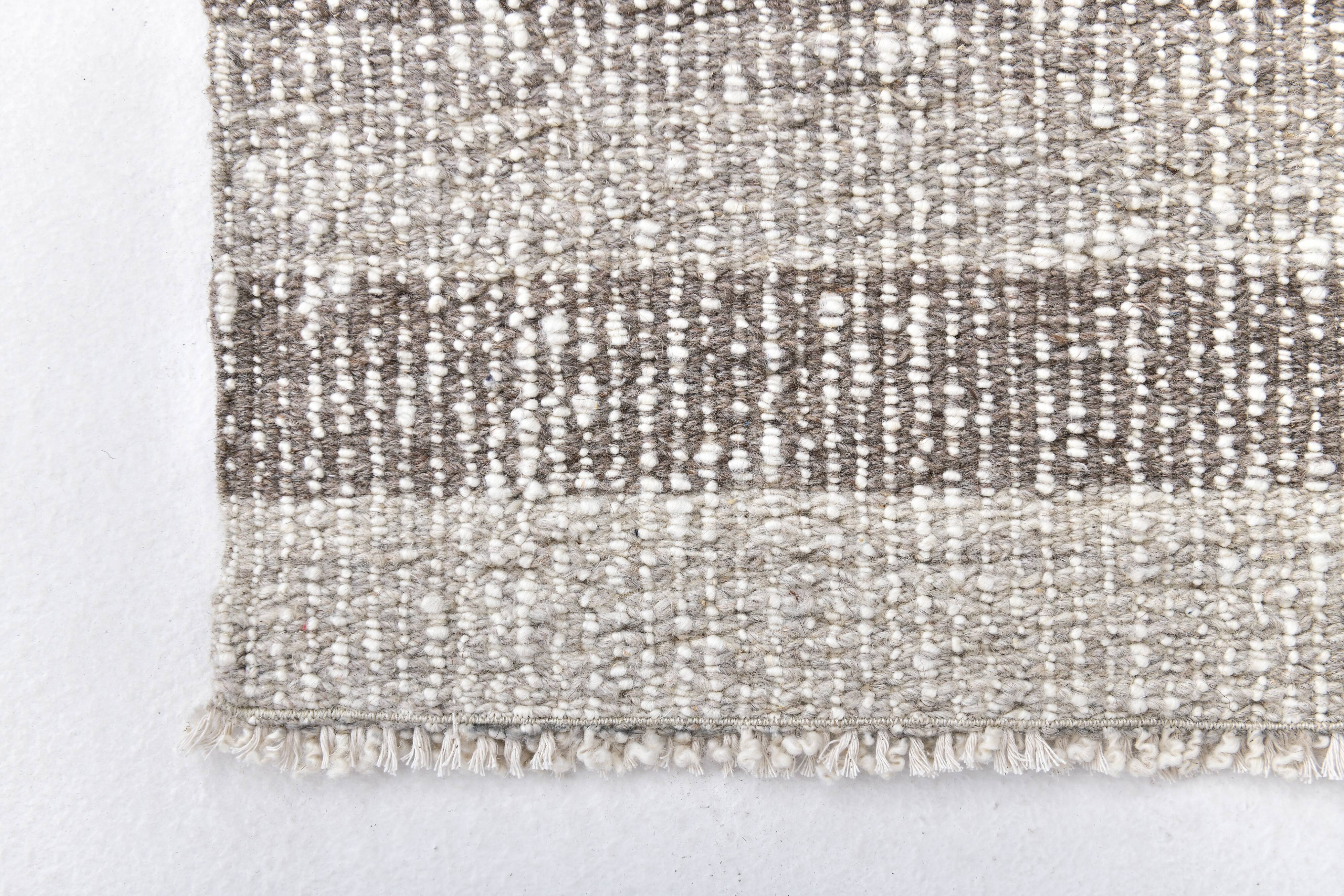 Brown Cream Runner rug, wool corridor kilim carpet  71x246 cm