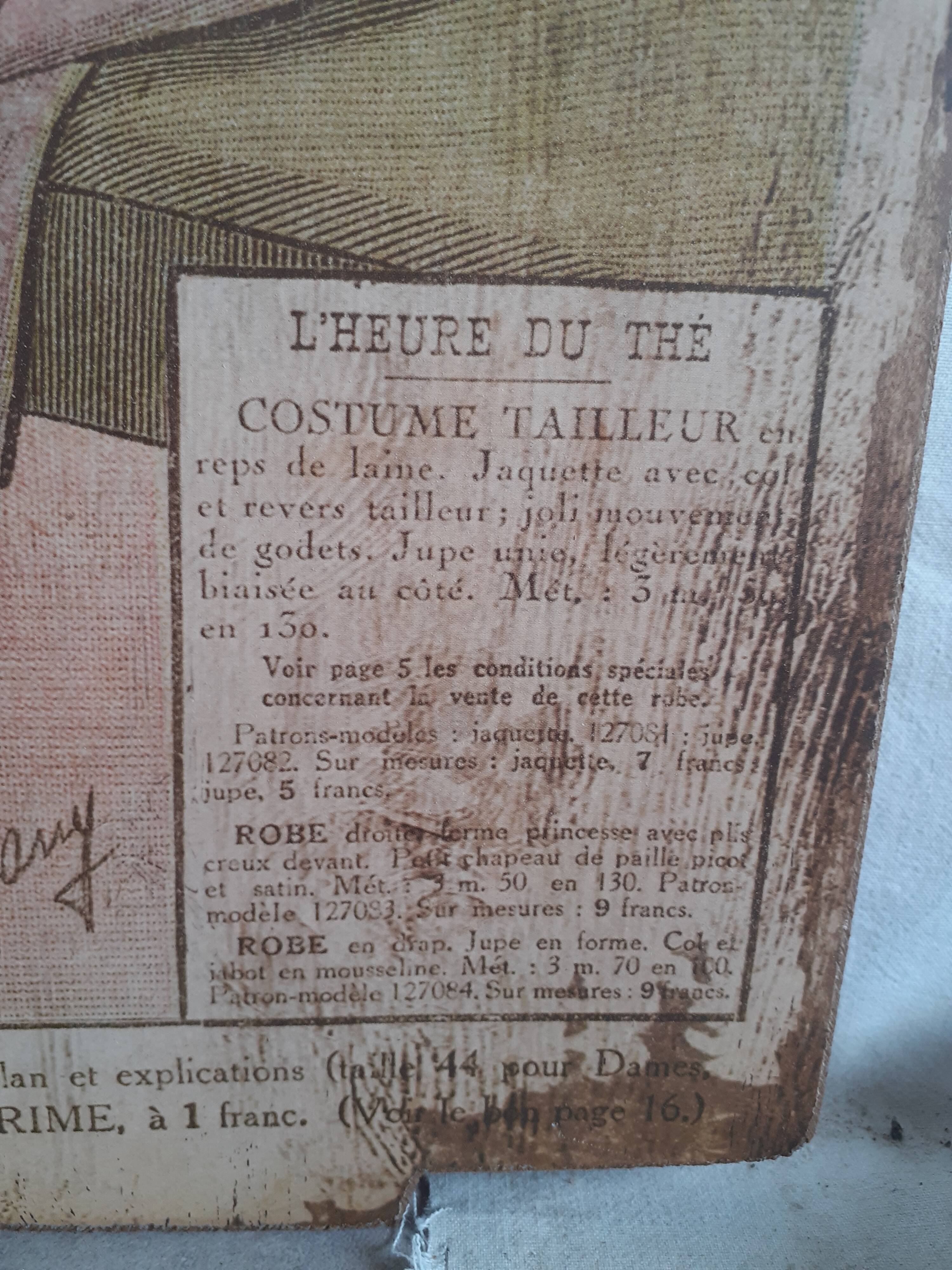 Set of 3 wooden panels le petit echo de la mode old revue