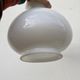 Pair of vintage white glass pendant lamp in the shape of a vintage globe