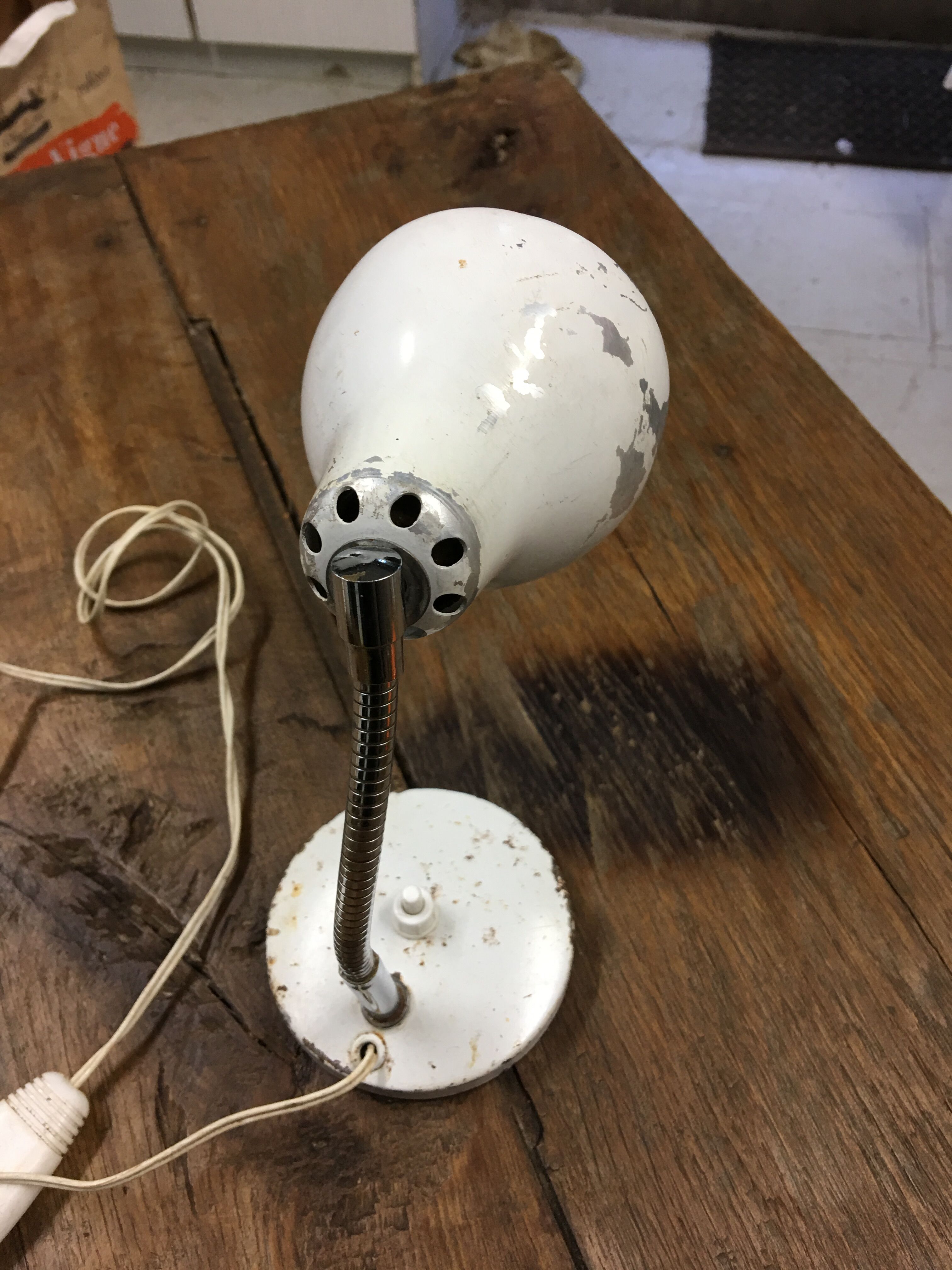 White vintage lamp