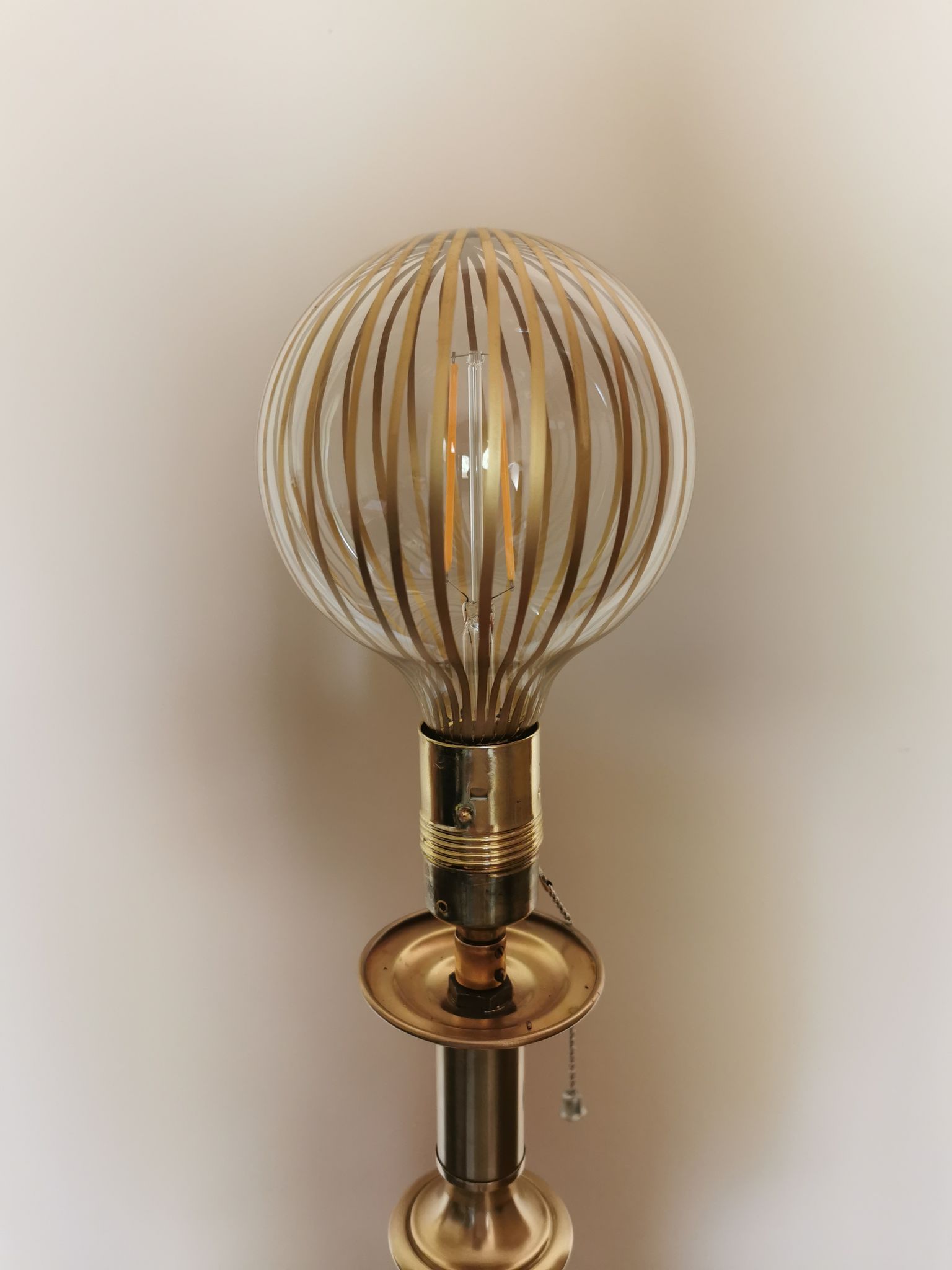 Vintage oriental-style brass lamppost