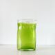 Large vintage green lemon bubble blown glass vase