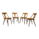 Set of four walnut dining chairs, Czechoslovakia, 1950s