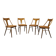 Set of four walnut dining chairs, Czechoslovakia, 1950s
