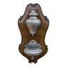 Art Nouveau pewter/wood fountain