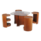 Mid-Century Modern Nesting Table in Oak and Smoked Glass, Czech, 1960s, Set of 5