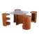 Mid-Century Modern Nesting Table in Oak and Smoked Glass, Czech, 1960s, Set of 5