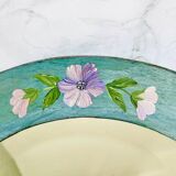 Miroir XIX ème cadre peint oval verre biseauté