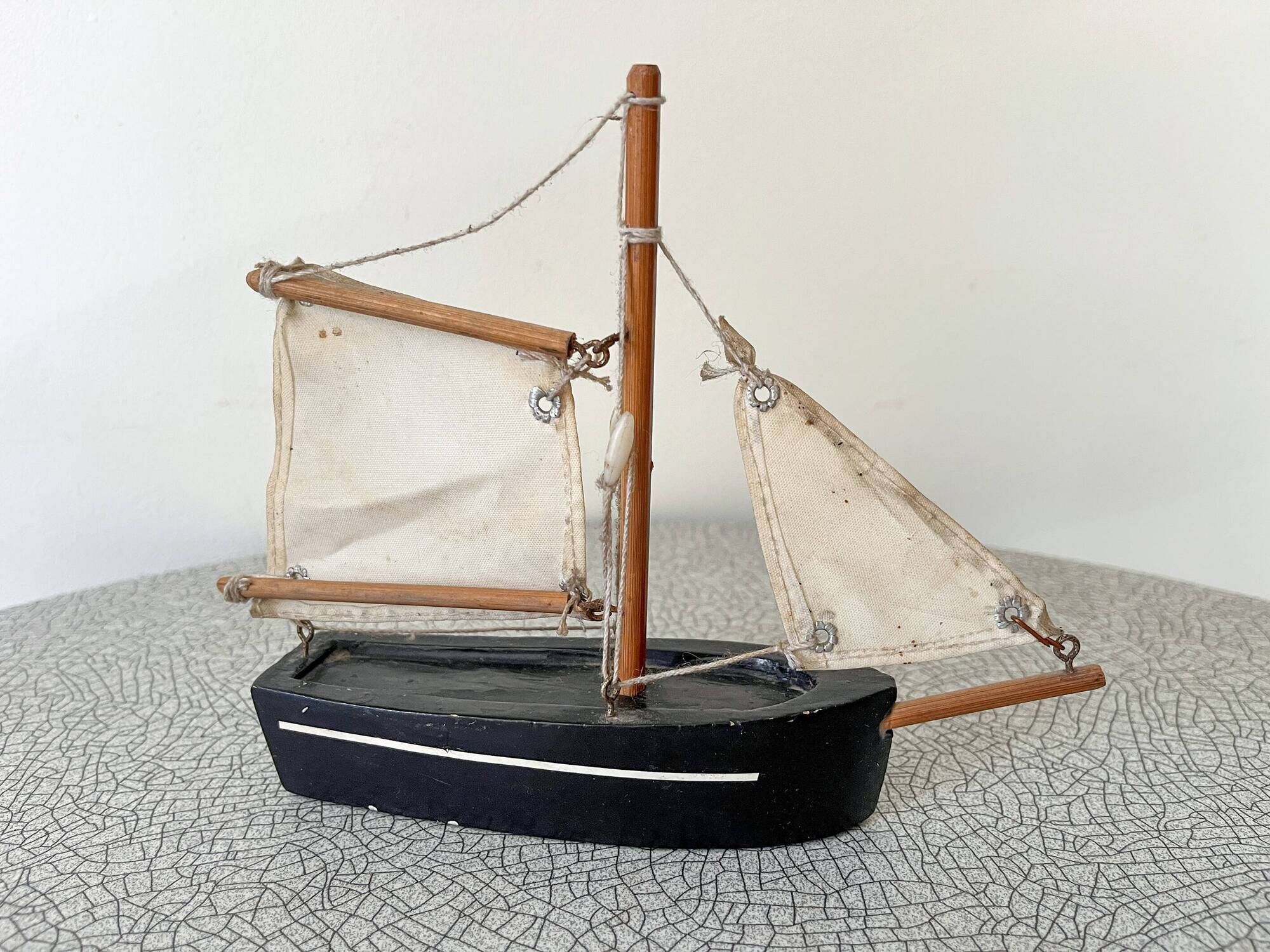 Small basin sailing boat, antique toy