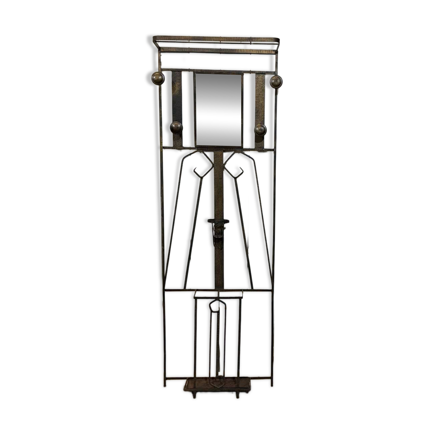 Porte manteaux de style art déco en fer des années 1960