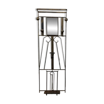 Art Deco coat rack in iron from the 1960s.