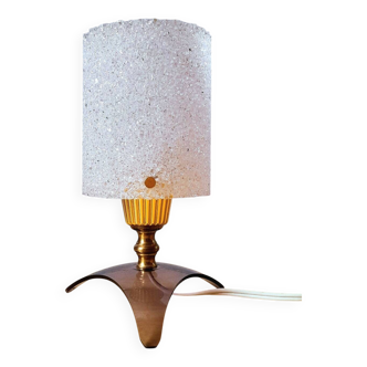 Lampe tripode en plexiglas et perspex.