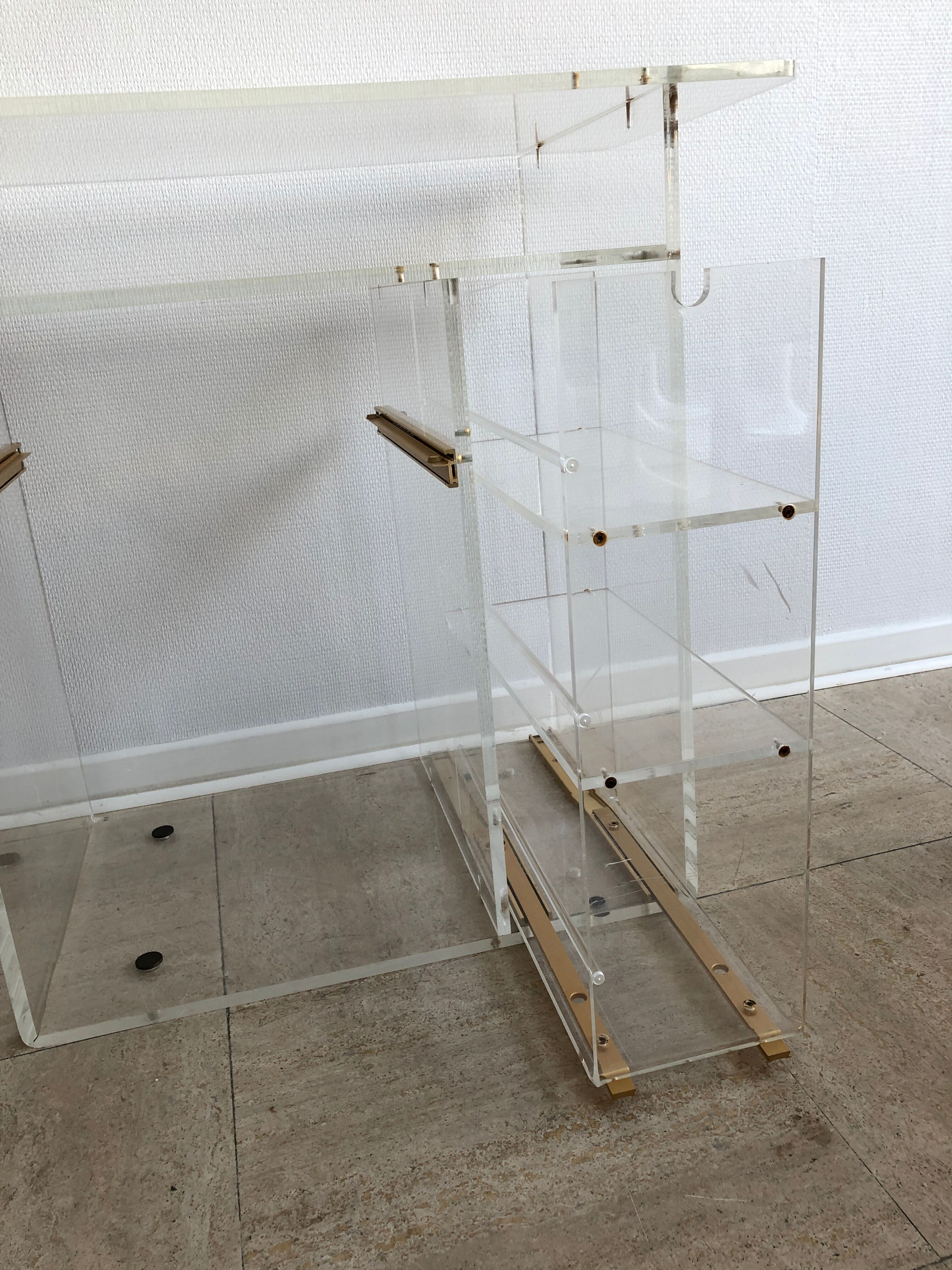 Vintage plexiglass desk, 1970