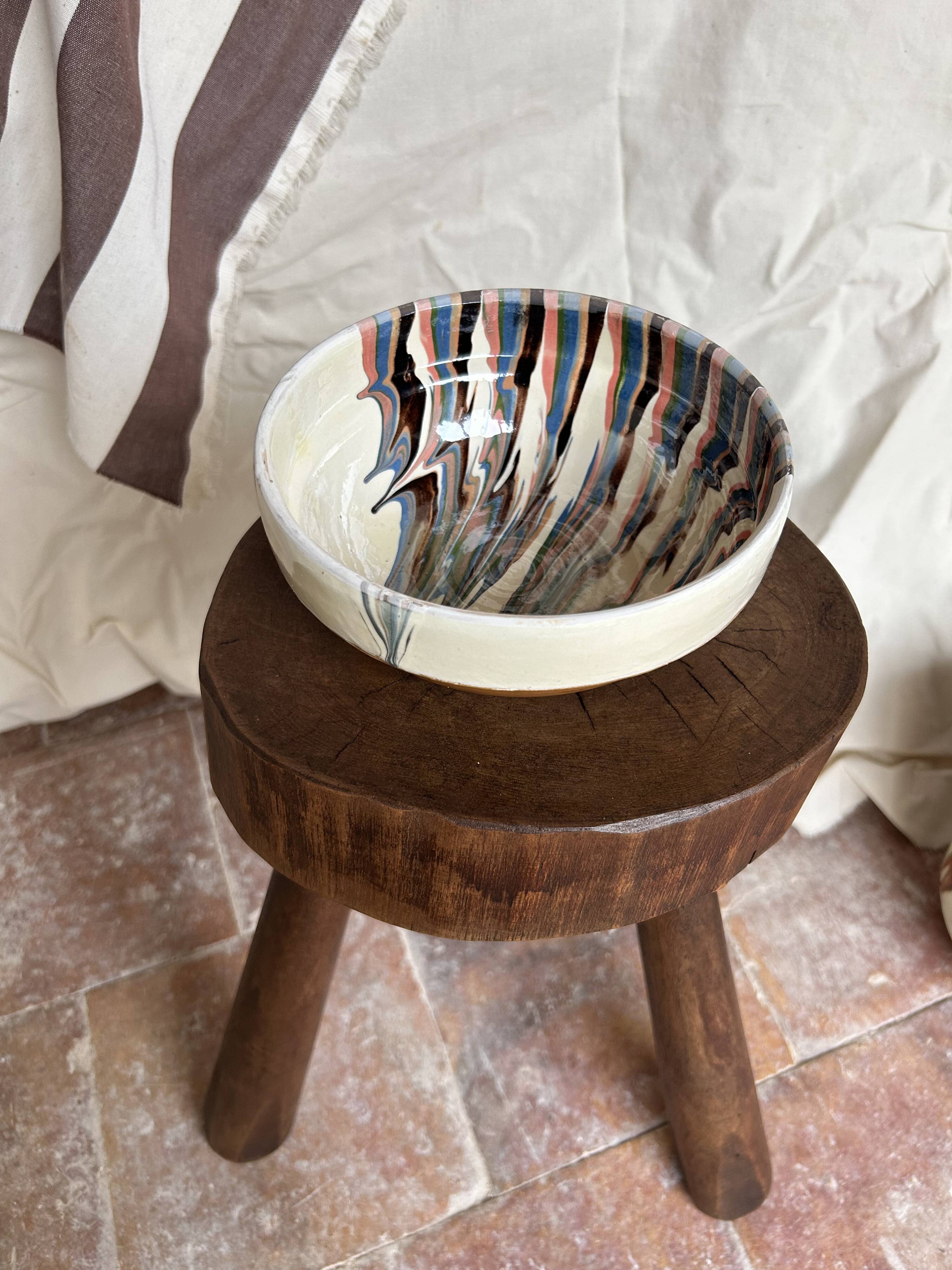 Painted terracotta bowl