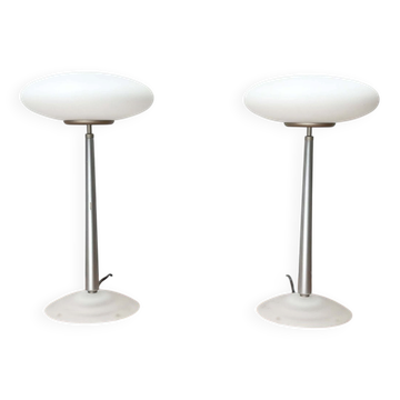 Postmodern Italian Silver Pao T1 Table Lamp by Matteo Thun for Arteluce, 1990s, Set of 2