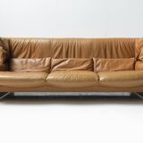 Portovenere sofa in original leather by Vico Magistretti for Cassina