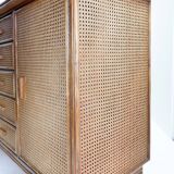 Rattan and wicker sideboard - 1960s