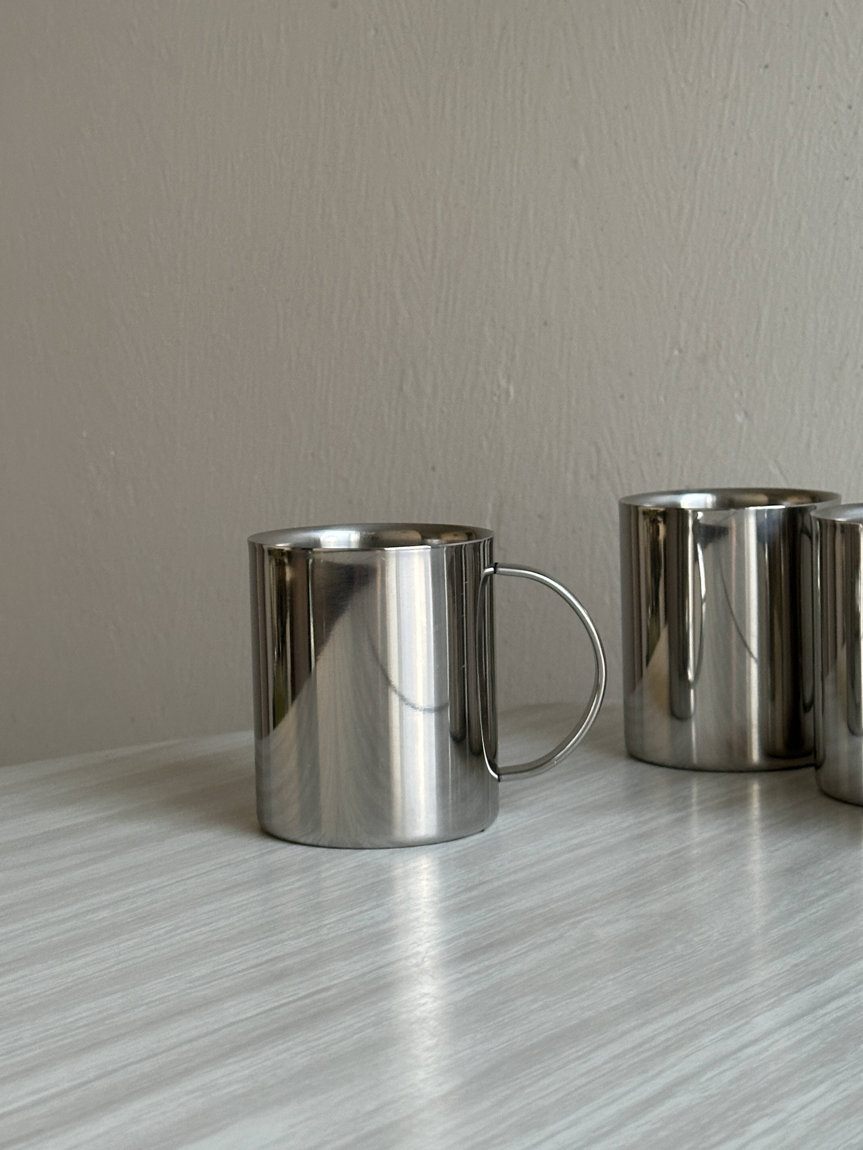 Set of 4 stainless steel cups