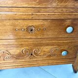 Vintage oak chest of drawers with 4 drawers, 1950s