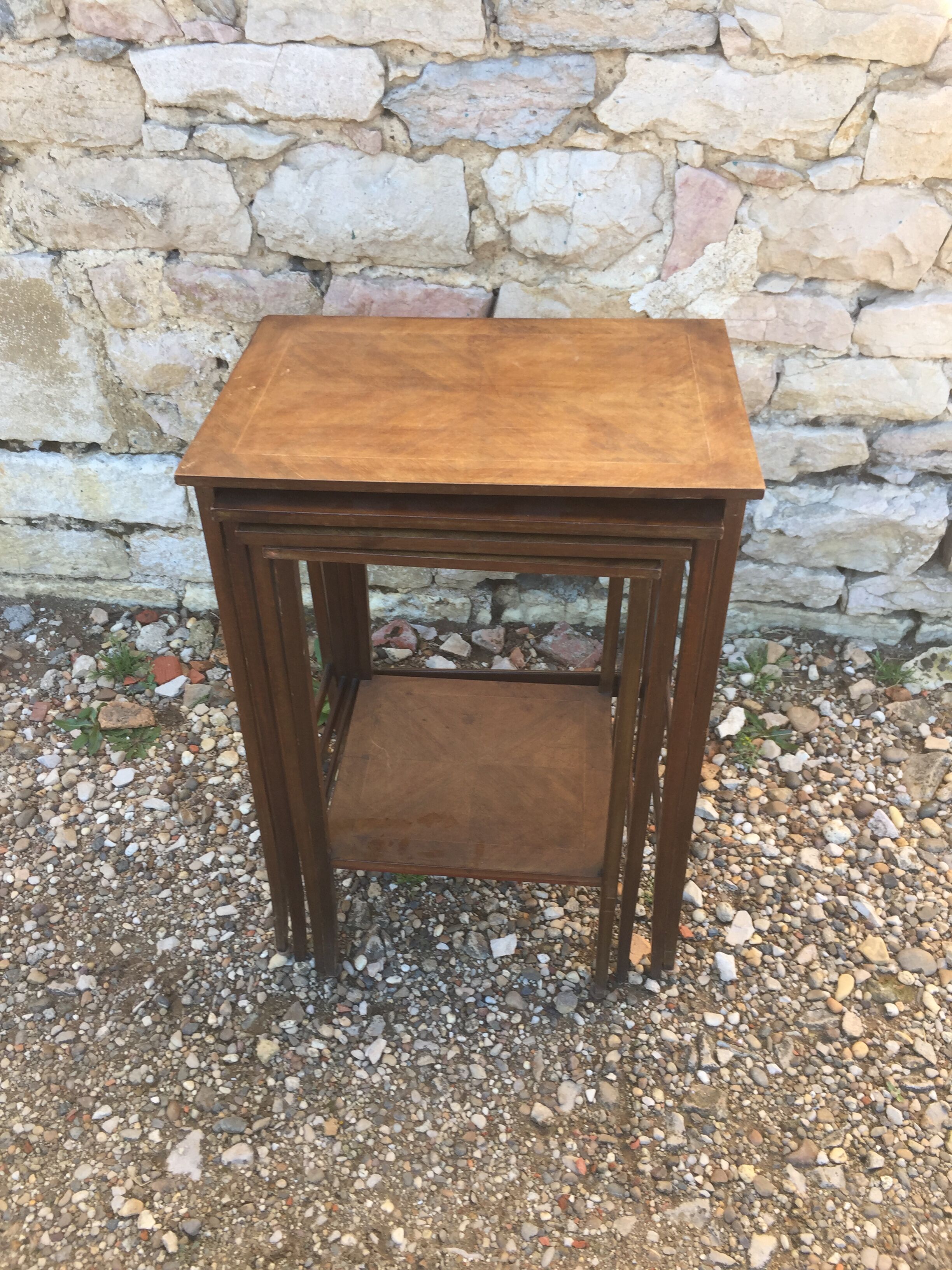 Pull-out tables old marquetry