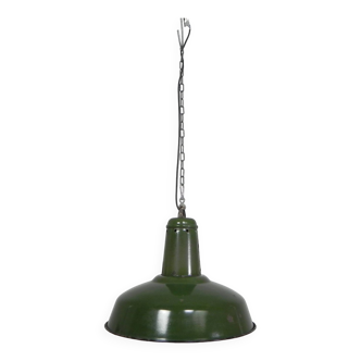 Industrial hanging lamp with enamelled steel shade